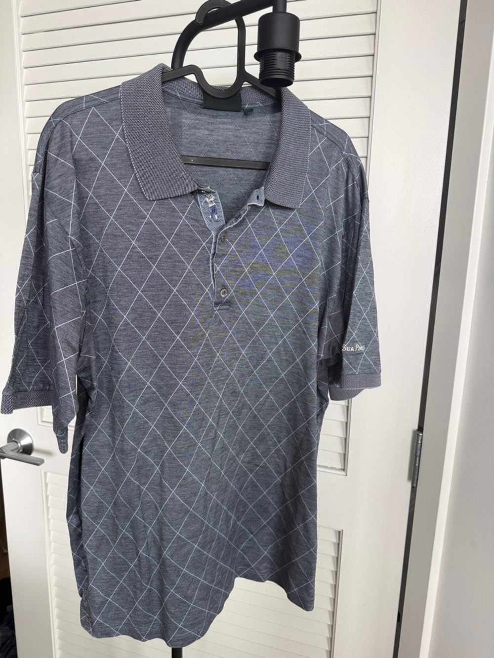 Bobby Jones Gray Diamond Performance Polo Golf Shirt Classic Fit Knit L